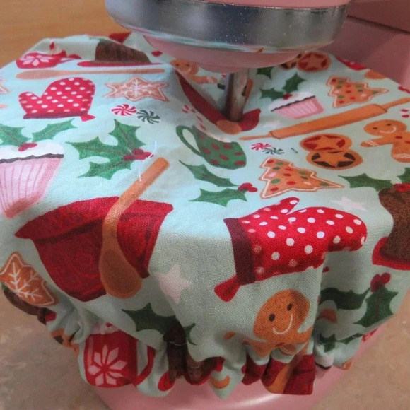 Kitchenaid Bowl Cover, Christmas Baking and Reversible Red Gingham - Picture 5 of 6